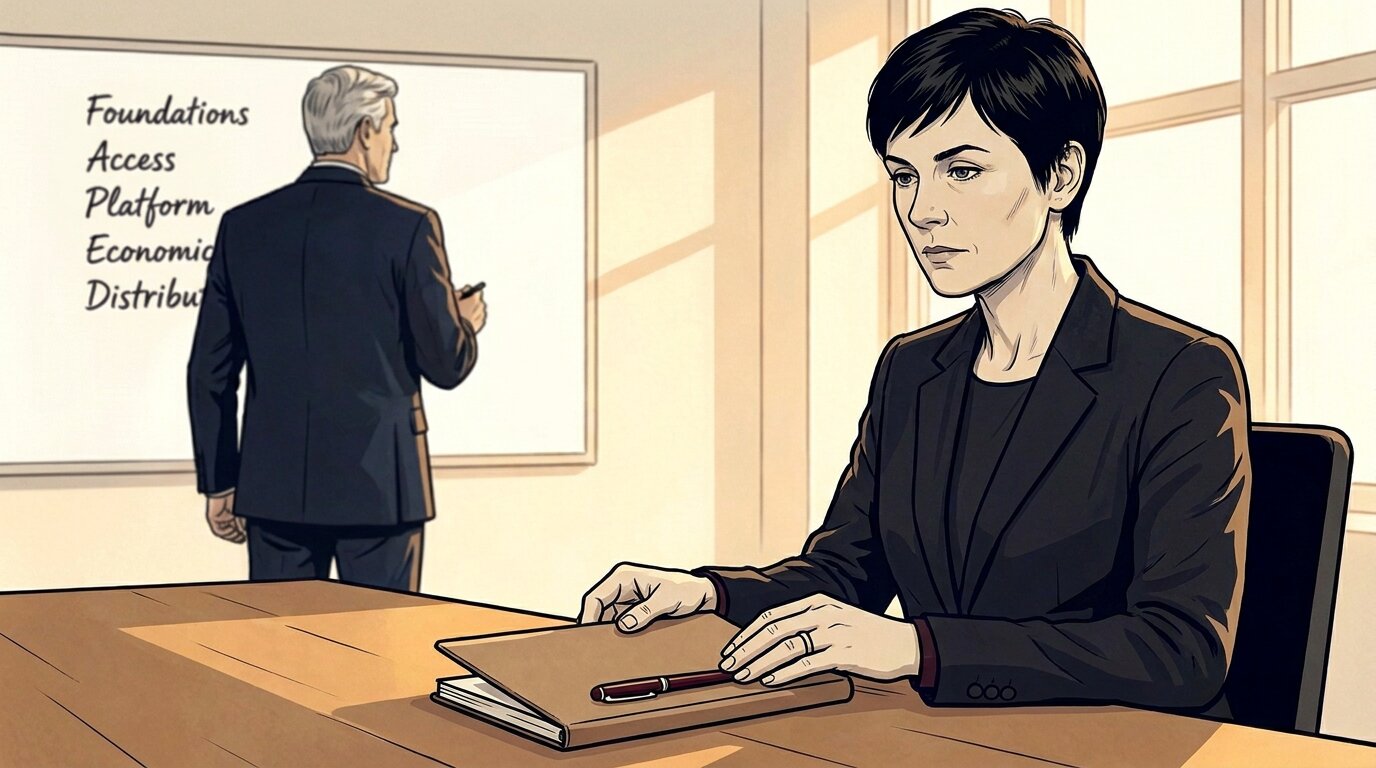 Nadia closing her notebook